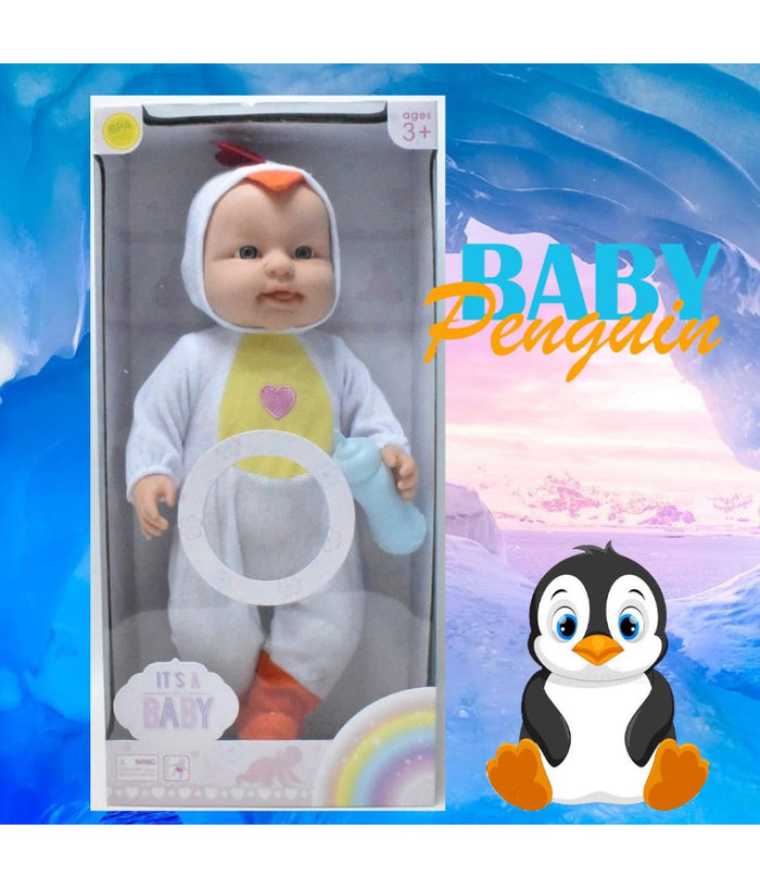 Penguin Baby Bambolotto Bambola Vestito Pinguino Giocattolo Parlante Bambina         