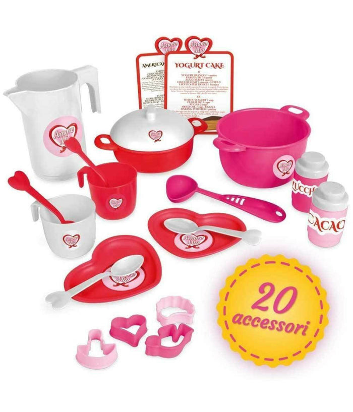 Amore Mio Cucina Giocattolo Per Bambini 80cm Con Accessori Gioco E Ricettte         