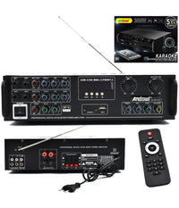 Amplificatore 300w 5.1 Bluetooth Usb Fm Mp3 Funzione Karaoke Telecomando Q-gf777         