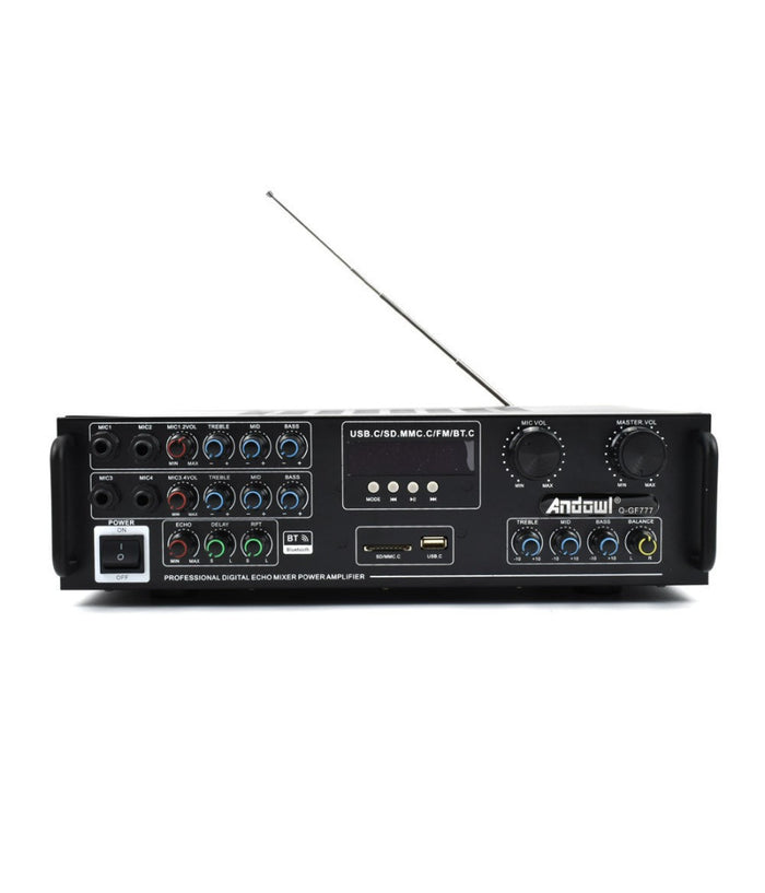 Amplificatore 300w 5.1 Bluetooth Usb Fm Mp3 Funzione Karaoke Telecomando Q-gf777         