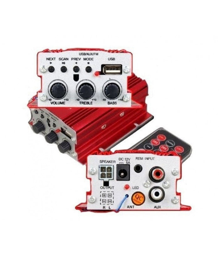 Amplificatore Audio 12v Usb Mp3 Casa Auto 2 Canali Stereo 500w Telecomando Ma700         