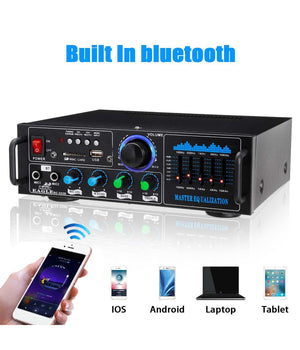 Amplificatore Audio 2x70w Funzione Karaoke Fm/bluetoothmp3/usb/bluetooth Q-gf289         