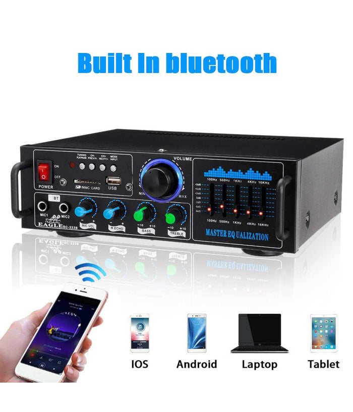 Amplificatore Audio 2x70w Funzione Karaoke Fm/bluetoothmp3/usb/bluetooth Q-gf289         