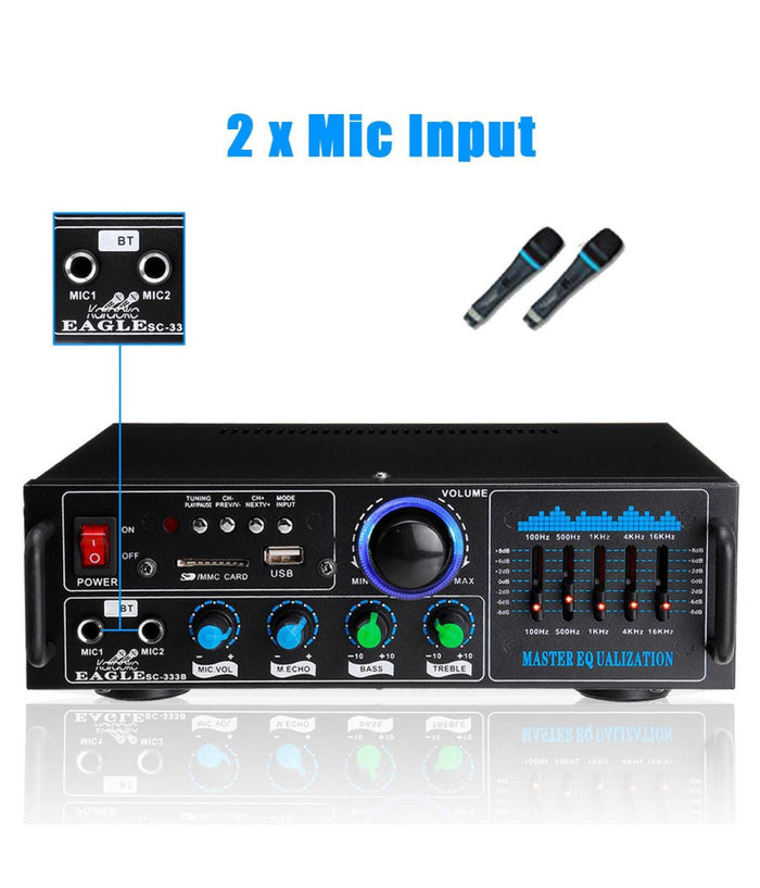Amplificatore Audio 2x70w Funzione Karaoke Fm/bluetoothmp3/usb/bluetooth Q-gf289         