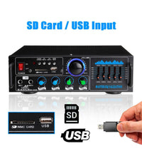 Amplificatore Audio 2x70w Funzione Karaoke Fm/bluetoothmp3/usb/bluetooth Q-gf289         