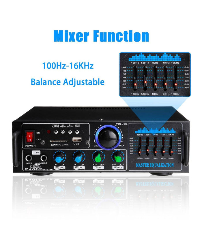 Amplificatore Audio 2x70w Funzione Karaoke Fm/bluetoothmp3/usb/bluetooth Q-gf289         