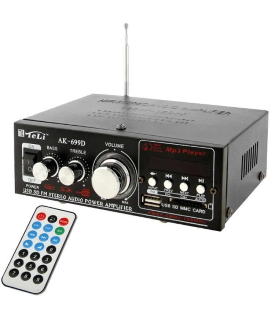Amplificatore Audio Ak-699d Mp3 Fm Usb Karaoke Amplificatore Con Telecomando Stereo         