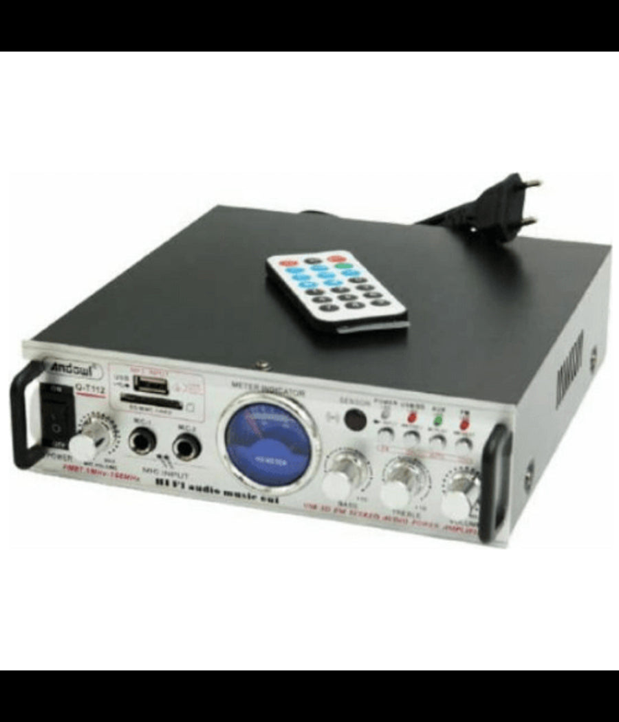 Amplificatore Stereo Bluetooth Usb Funzione Mini Super Bass Telecomando Q-t112         