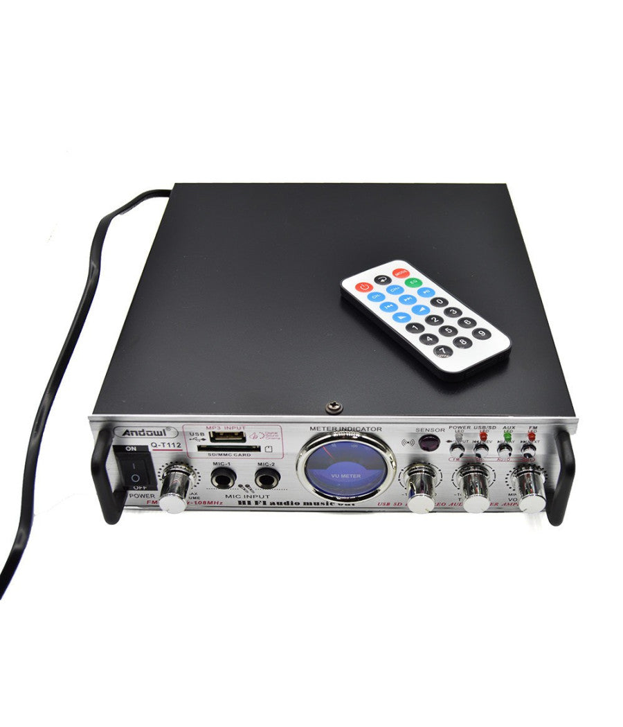 Amplificatore Stereo Bluetooth Usb Funzione Mini Super Bass Telecomando Q-t112         