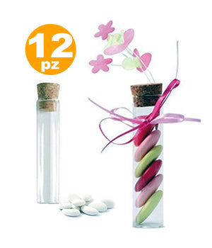 Ampolline Bottigliette Bomboniere Portaconfetti In Vetro Con Tappo In Sughero         