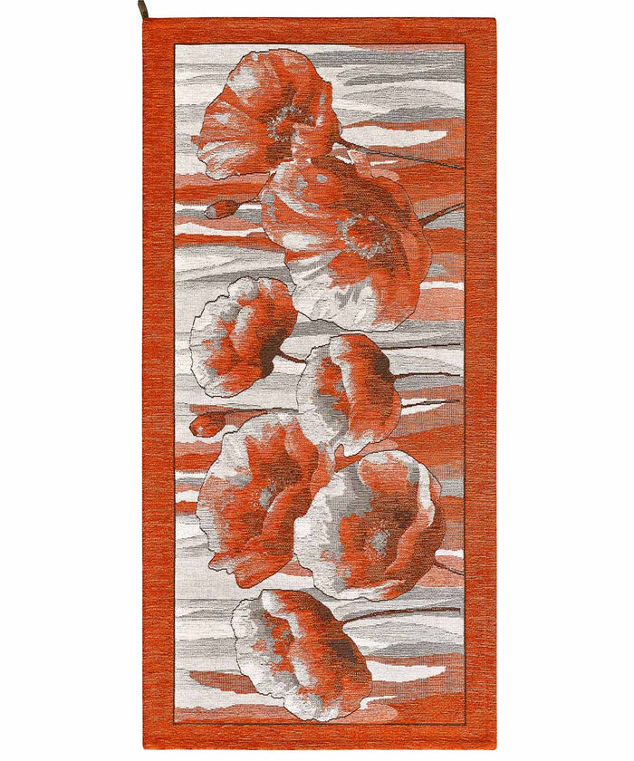 Tappeto AMSTERDAM ARANCIO moderno floreale tulipani, tappetino multiuso lavabile antiscivolo cm.55x80