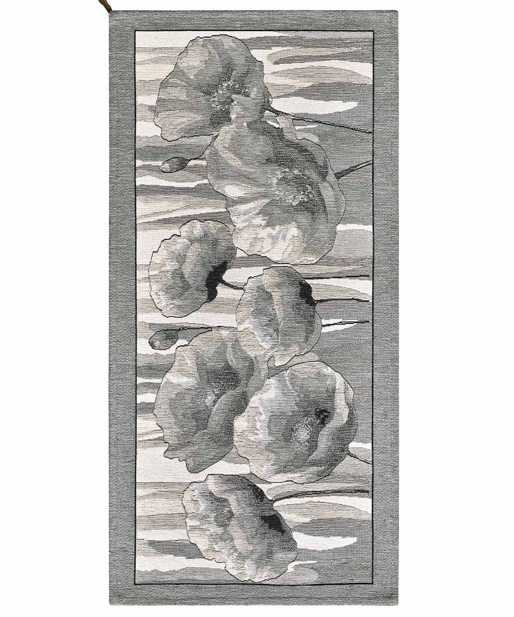 Tappeto AMSTERDAM GRIGIO moderno floreale tulipani, passatoia cucina multiuso lavabile antiscivolo cm.55x115