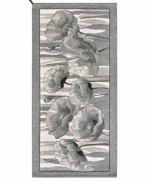 Tappeto AMSTERDAM GRIGIO moderno floreale tulipani, passatoia cucina multiuso lavabile antiscivolo cm.55x240