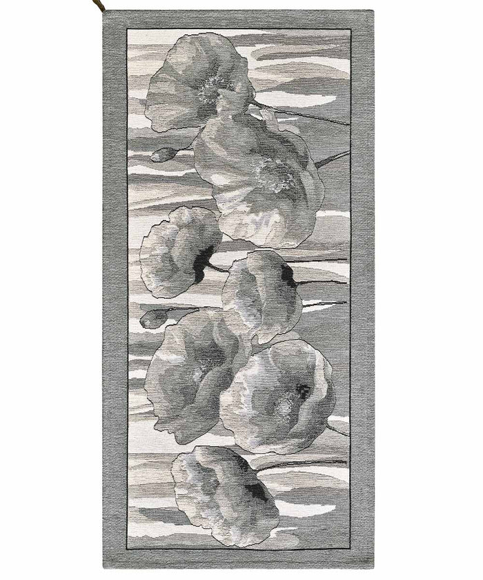 Tappeto AMSTERDAM GRIGIO moderno floreale tulipani, passatoia cucina multiuso lavabile antiscivolo cm.55x240