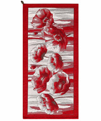 Tappeto AMSTERDAM ROSSO moderno floreale tulipani, passatoia cucina multiuso lavabile antiscivolo cm.55x280