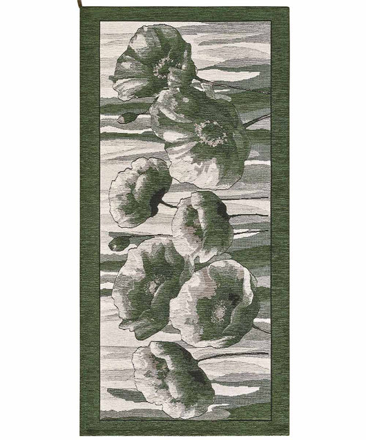 Tappeto AMSTERDAM VERDE moderno floreale tulipani, passatoia cucina multiuso lavabile antiscivolo cm.55x280