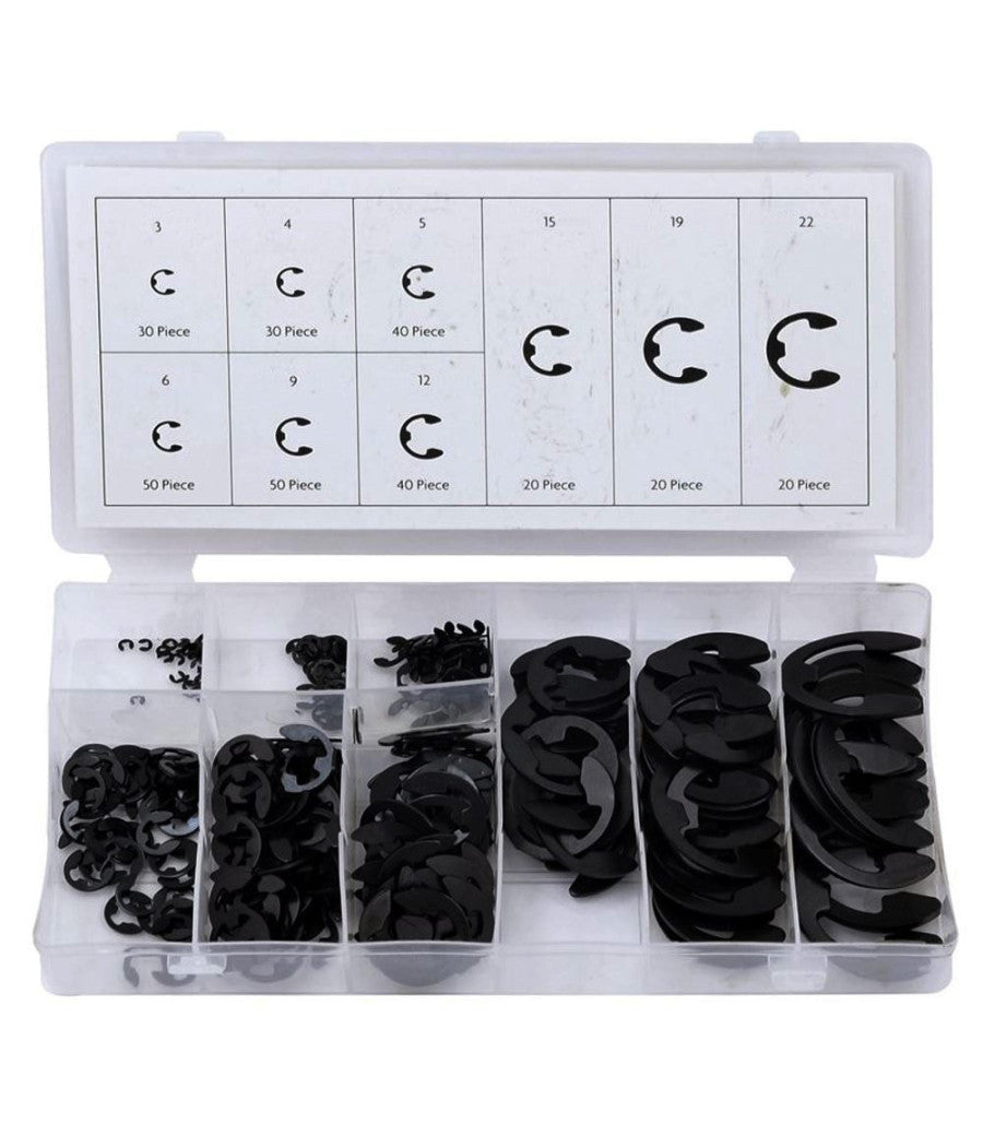 Anelli Elastici Seeger Kit Da 300 Pz Assortiti Rondelle Anello Elastico E-clips         