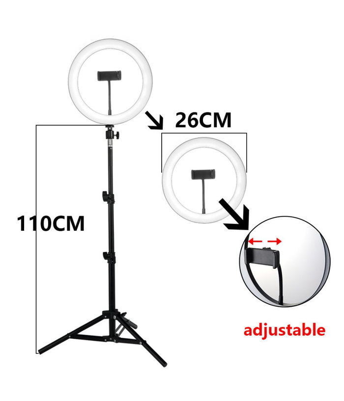 Anello Luce Led Fotografia Makeup Video Diffusore Circolare 10" 26cm Dimmerabile         