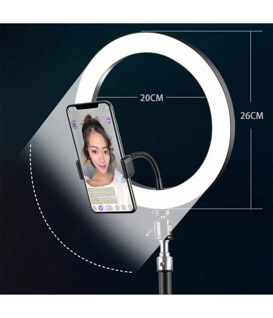 Anello Luce Led Fotografia Makeup Video Diffusore Circolare 10" 26cm Dimmerabile         
