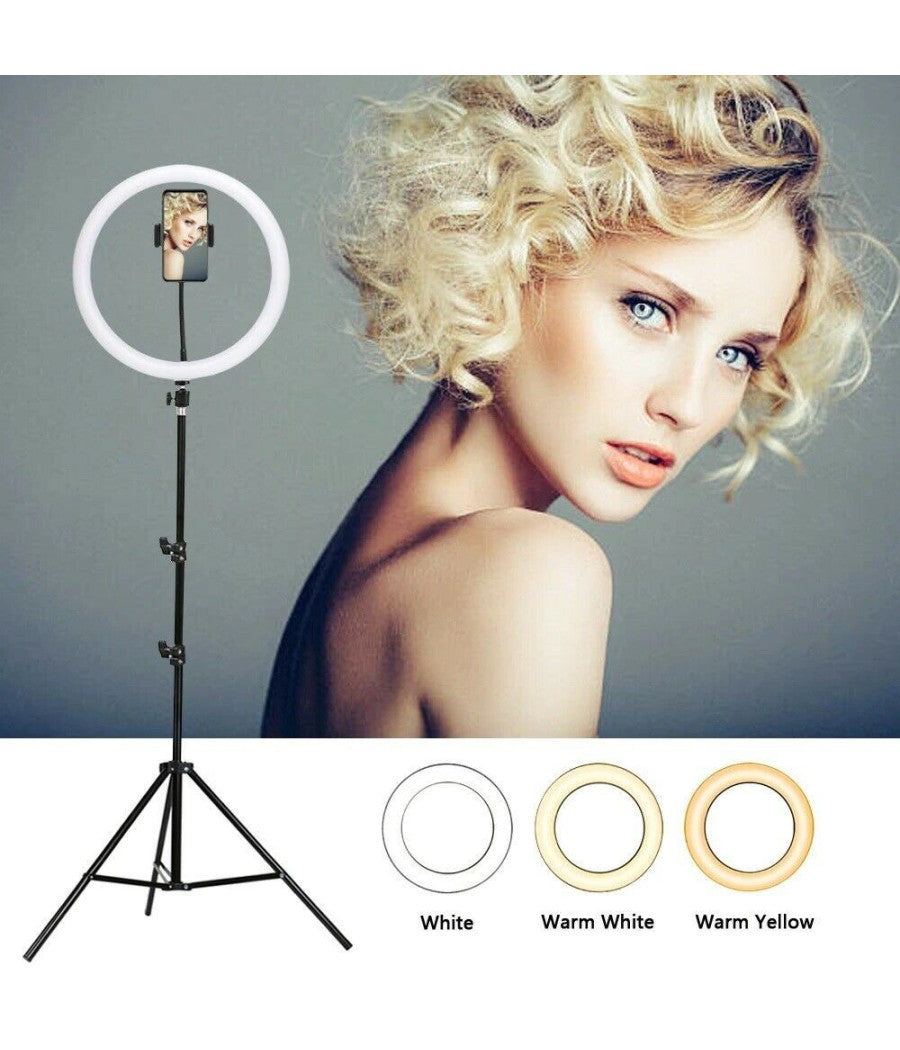 Anello Luce Led Fotografia Makeup Video Diffusore Circolare 10" 26cm Dimmerabile         