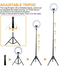 Anello Luce Led Rgb Fotografia Makeup Video Circolare 10" 26cm Dimmerabile         