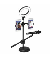 Anello Luminoso A Led Per Selfie Con Supporto Cellulare Microfono Camera 16cm         