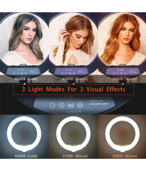 Anello Luminoso Treppiedi Luce Selfie Tik Tok Led Lampada Ring Light Video 30cm         