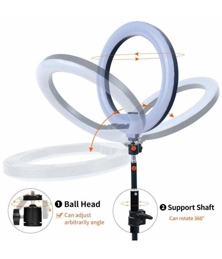 Anello Luminoso Treppiedi Luce Selfie Tik Tok Led Lampada Ring Light Video 30cm         