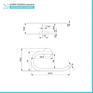 Anello porta asciugamani in acciaio nero opaco Chic Black