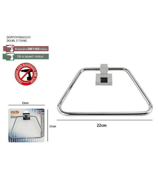 Anello Porta Asciugamano Asciugamani Fissaggio A Parete Bagno Square 22 Cm 59183         