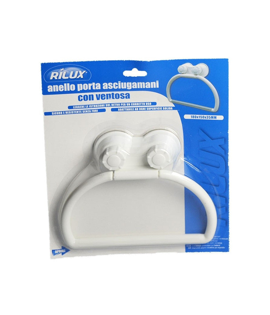 Anello Porta Asciugamano Asciugamani Ospite Con Attacco A Ventosa Bianco         