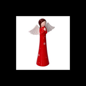 Angelo ceramica pois ali bianco e rossocm17,3x7,5h26,5