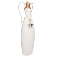 Angelo resina bianco con led cm 10x7h30