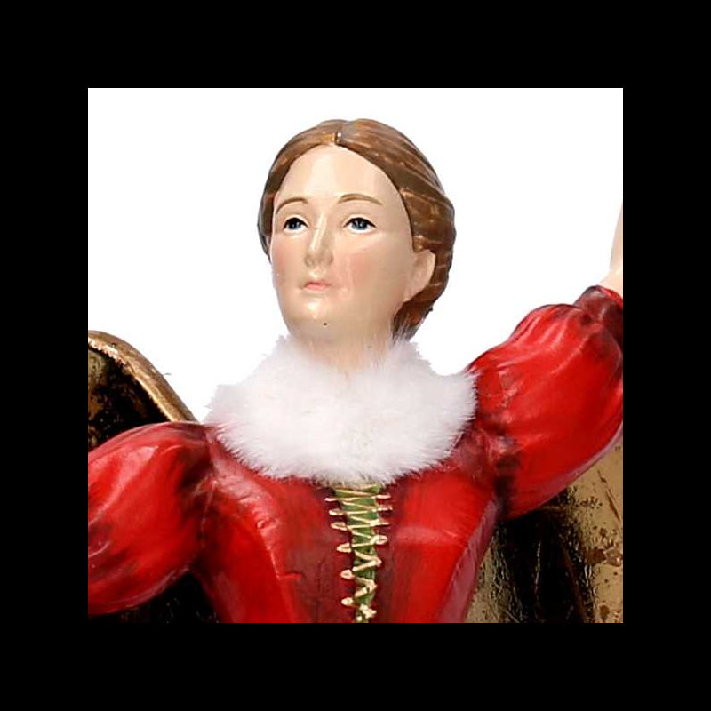 Angelo resina scozzese rosso cm 14,7x14,7h36,8