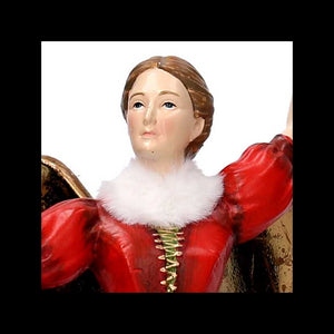 Angelo resina scozzese rosso cm 14,7x14,7h36,8