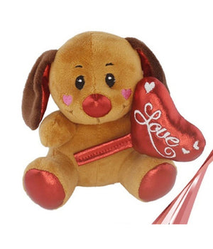 Animali Peluche Con Cuore Scritta Love Lamè 16cm San Valentino 3 Mod. Ass. 93642         