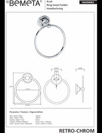Portatovagliolo RETRO in ottone cromato 16x19x6,5 cm
