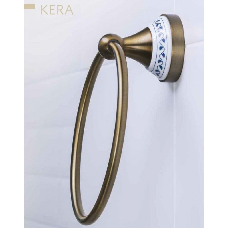 KERA Portatovaglioli in ottone e ceramica 20 x16,8 x7,4 cm