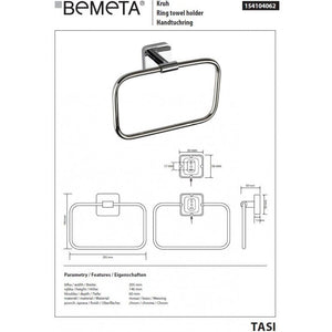 Portatovagliolo Rettangolare TASI 20,5 cm in Ottone Cromato