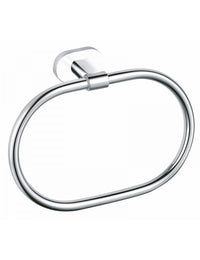 Anello porta asciugamani ovale YUKON in ottone cromato bianco
