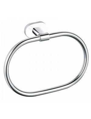 Anello porta asciugamani ovale YUKON in ottone cromato bianco