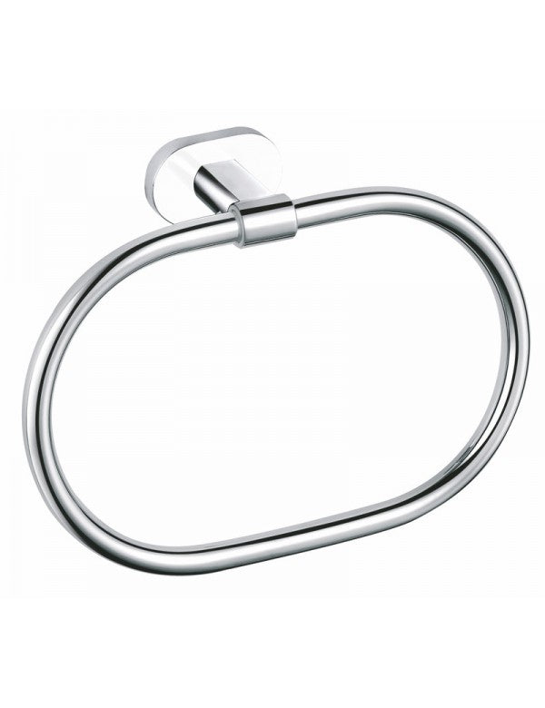 Anello porta asciugamani ovale YUKON in ottone cromato bianco