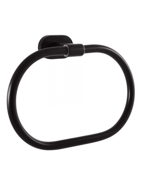 Anello porta asciugamani ovale YUKON in ottone nero opaco