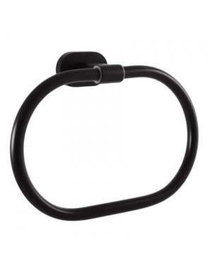 Anello porta asciugamani ovale YUKON in ottone nero opaco