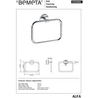 ALFA Anello Portasalviette Rettangolare 21,2 x17 x5,5 cm