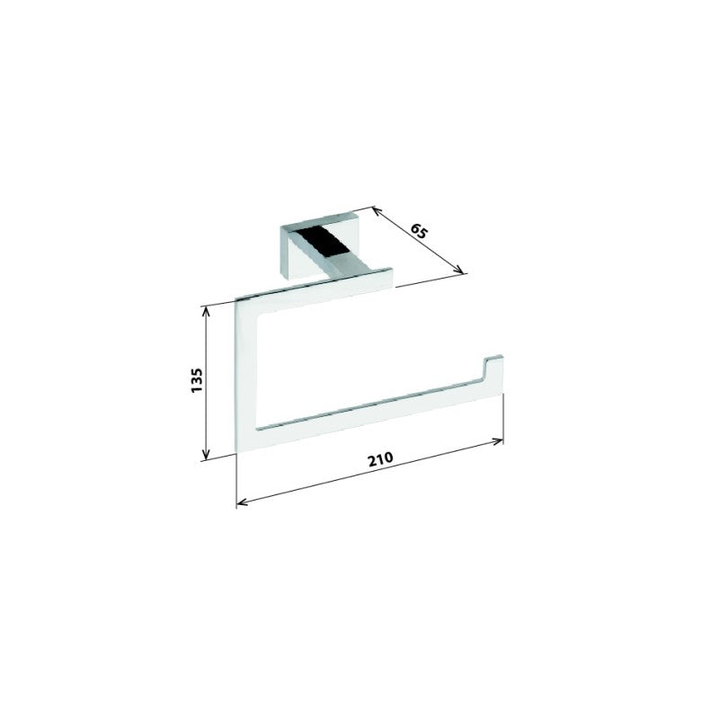 Portasciugamani rettangolare cromato PLAZA 13,5x6,5x21 cm