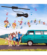 Antenna Autoradio Universale Radio Am/fm Patch Montaggio Parabrezza 48-960 Mhz         