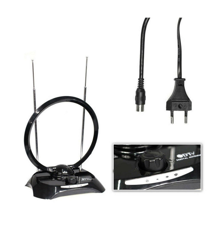 Antenna Digitale Terrestre Amplificata Interni Segnale Hd Vhf Uhf Hdtv 38dbi         
