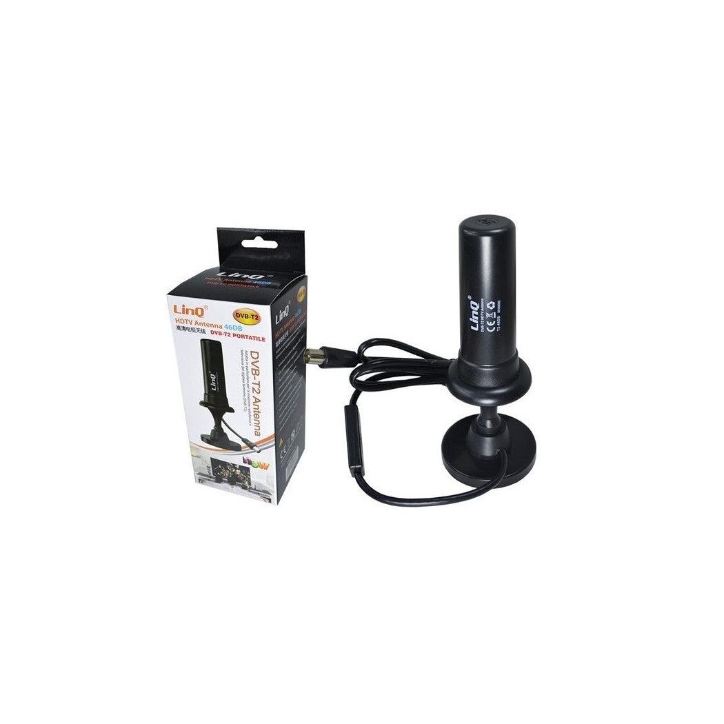Trade Shop - Antenna Dvb-t2 Tv 46 Dbi Portatile Per Auto Camper Suv Con Calamita Per Esterno -