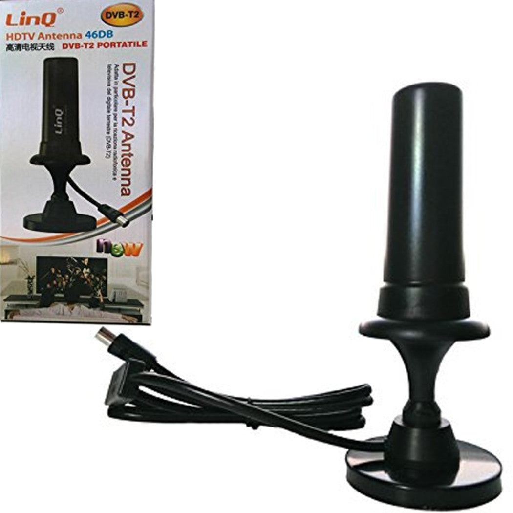 Trade Shop - Antenna Dvb-t2 Tv 46 Dbi Portatile Per Auto Camper Suv Con Calamita Per Esterno -